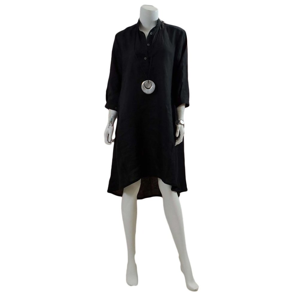 Linen high/low dress with pockets